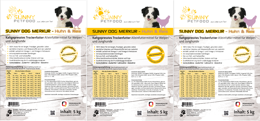 SUNNY Petfood - KALTGEPRESST - MERKUR 15 kg