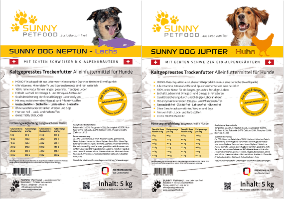 SUNNY Petfood - KALTGEPRESST - DUO NEPTUN + JUPITER 10 kg