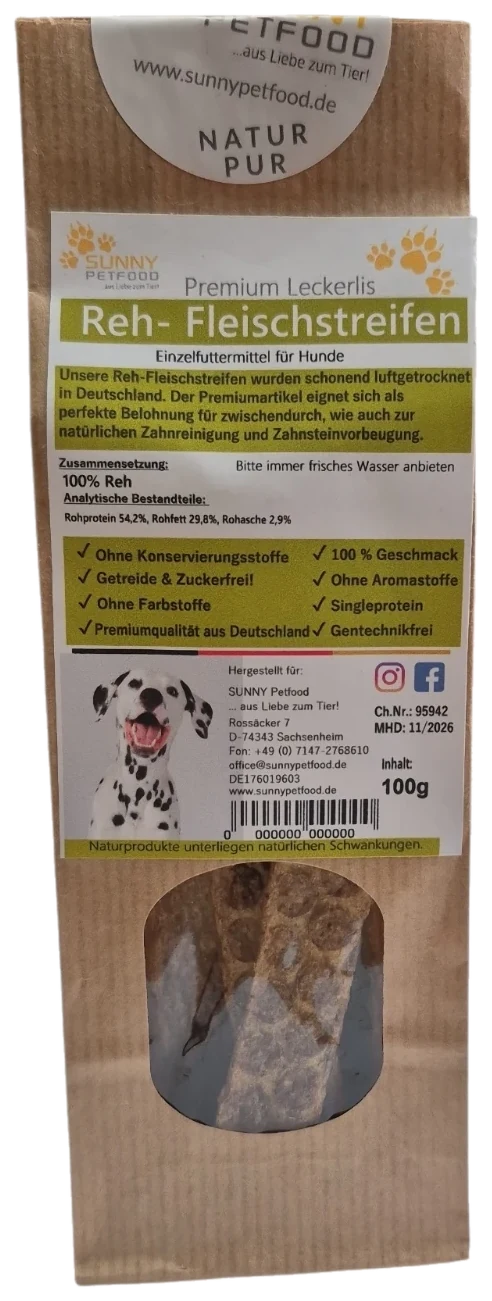 Reh-Fleischstreifen 100g